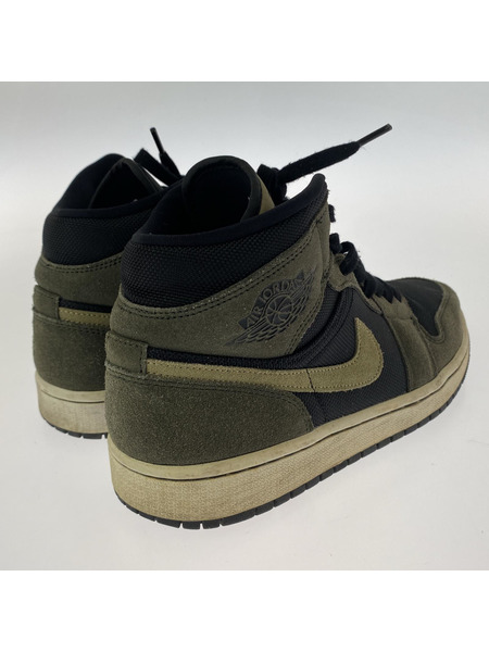 NIKE スニーカー Jordan1 Mid Military Olive 27.5cm