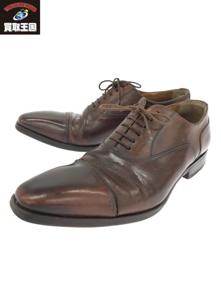 SANTONI レザーストレートチップシューズ(5 1 2)ブラウン[値下]