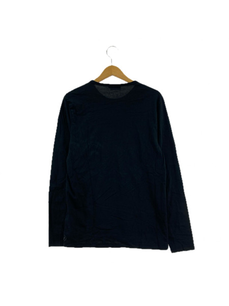 MONCLER 長袖Tシャツ・カットソー ロゴワッペン カットソー ブラック