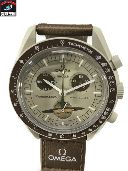 オメガ×スウォッチ/ミッショントゥサターン/SO33T100  メンズQZ