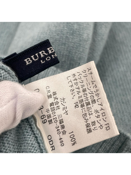 BURBERRY ニット・セーター LONDON/ショルダーボタン/カシミヤ100%/水色