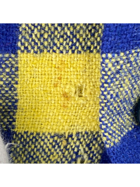 OLD・VINTAGE 長袖シャツ 40s BRENT 開襟ウールチェックシャツ 黄