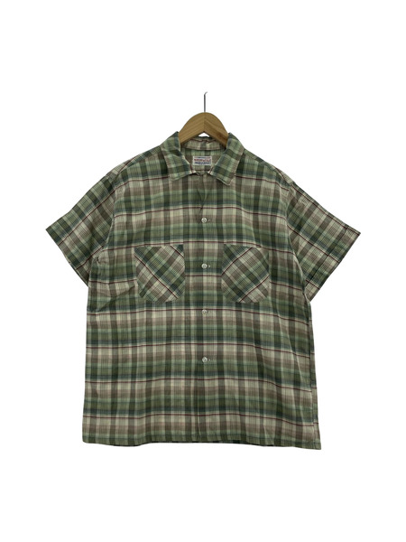 OLD・VINTAGE 半袖シャツ 50s- WRINKLE-SHED DAN RIVER GRN M