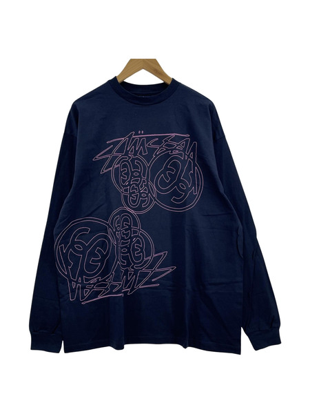 STUSSY　SSリンク ロングスリーブT　ネイビー　XL