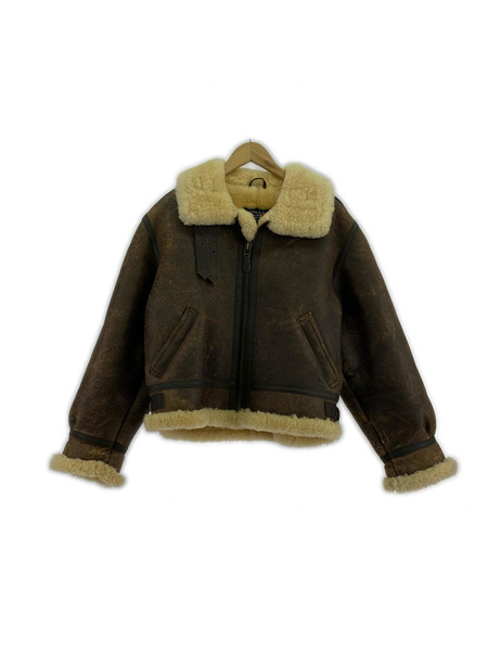 ミリタリージャケット B-3 ムートンジャケット 茶 38-M
