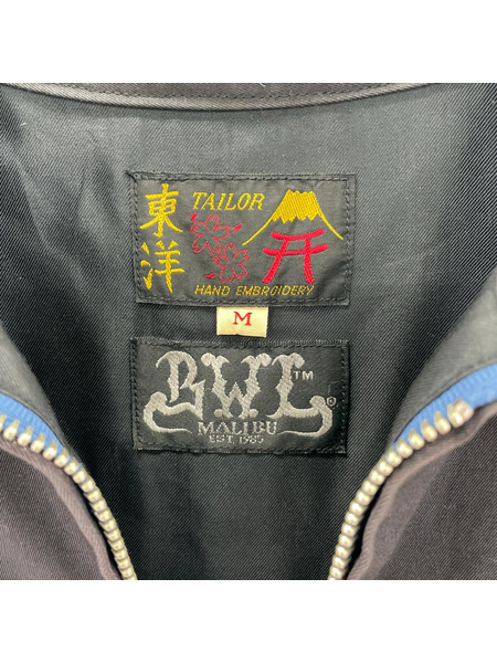 東洋×BEAMS×BWL トリプルネーム MALIBU マップ×スカル刺繍 ベトジャン M 黒