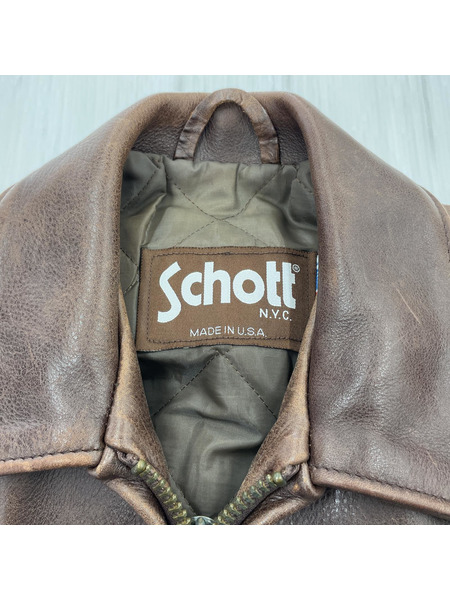 schott 茶タグ シングルライダースジャケット size34[値下]