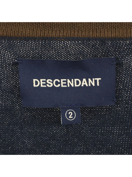 DESCENDANT ロゴ刺繍 CARDIGAN NAVY SIZE:2