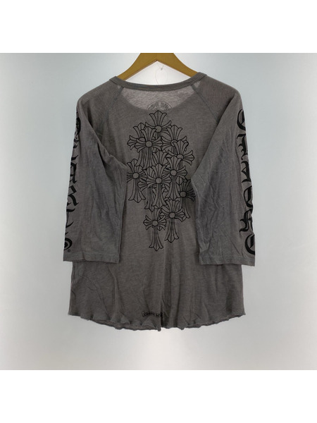CHROME HEARTS 七分丈・ラグランT ヘンリーネック ダガー グレー(L)