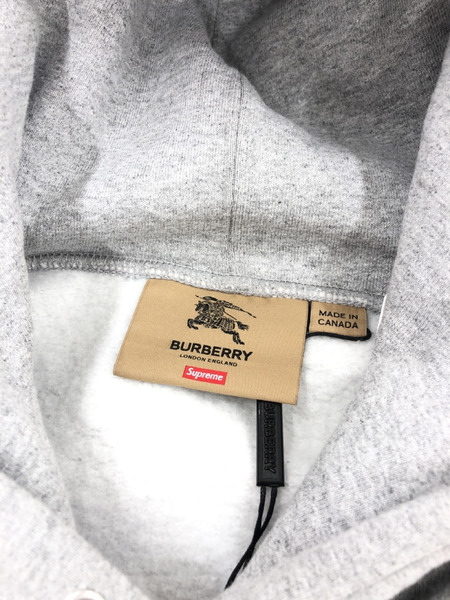 Supreme×BURBERRY Box Logo Hooded Sweatshirt GRY[値下]