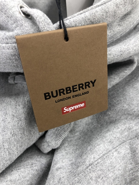 Supreme×BURBERRY Box Logo Hooded Sweatshirt GRY[値下]