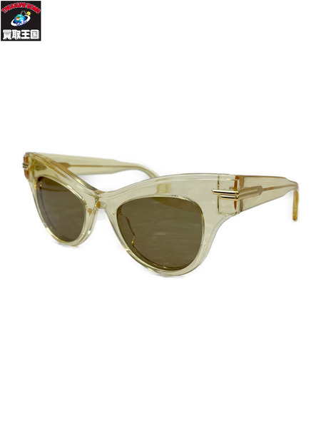 Bottega Veneta BV1004S Cat Eye クリアフレーム サングラス イエロー 47□22