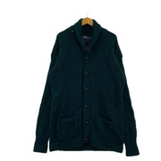 POLO RALPH LAUREN 90s香港製ケーブルニットカーディガン(L)モスグリーン