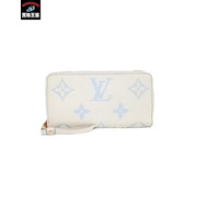 LOUISVUITTON モノグラム・アンプラント ジッピーウォレット ラテホワイト×キャンディブルー/M83308