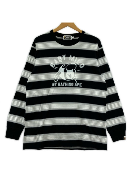 A BATHING APE 長袖Tシャツ・カットソー ボーダー S BABY MILO