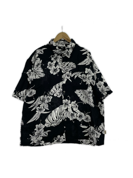 STUSSY 25SS Hawaiian SS Shirt アロハシャツ XL 黒