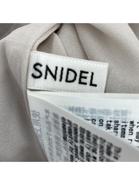 snidel　ショルダーリボンフラワーワンピース /ベージュ