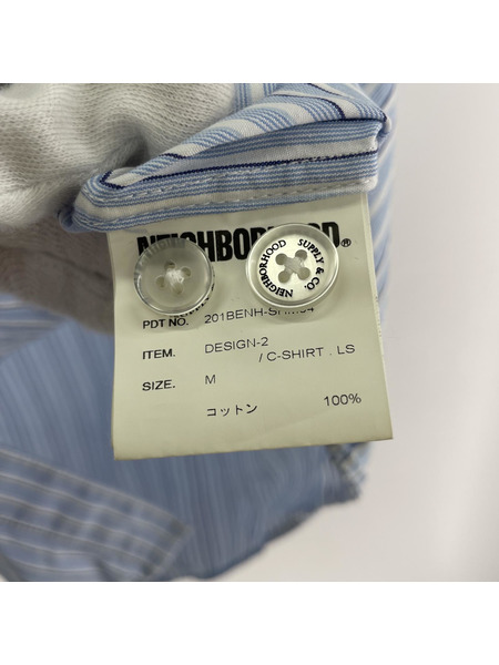 NEIGHBORHOOD 長袖シャツ DESIGN-2 C-SHIRT.LS /ストライプシャツ/M