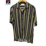 SAINT LAURENT 星柄 レーヨンS/Sシャツ ブラック (37)　2018年