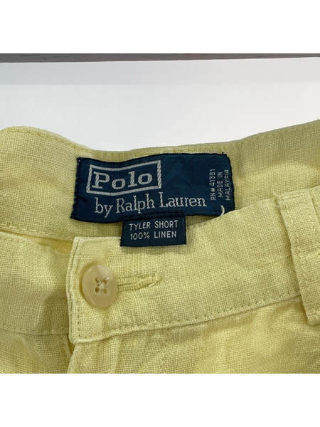 POLO RALPH LAUREN パンツ TYLER SHORT リネン2タック YEL (36)
