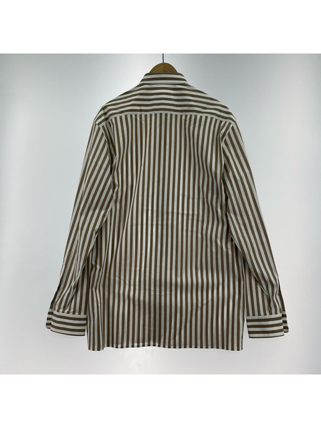 MAISON MARGIELA 20SS OVERSIZE STRIPE SHIRT 40 ブラウン×ホワイト