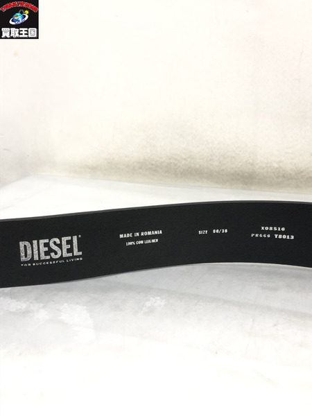 DIESEL　メタルロゴバックルベルト　黒　ディーゼル[値下]