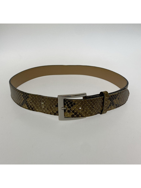 WACKO MARIA PYTHON LEATHER BELT パイソンレザーベルト 34 ベージュ WMGP-BL01