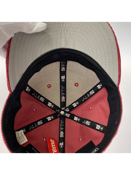 Supreme×NEW ERA Corduroy Box Logo Cap RED