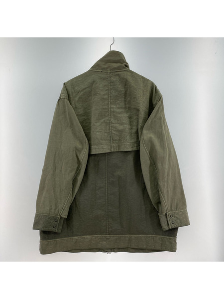 ECKHAUS LATTA スタンドカラーナイロンブルゾン カーキ S