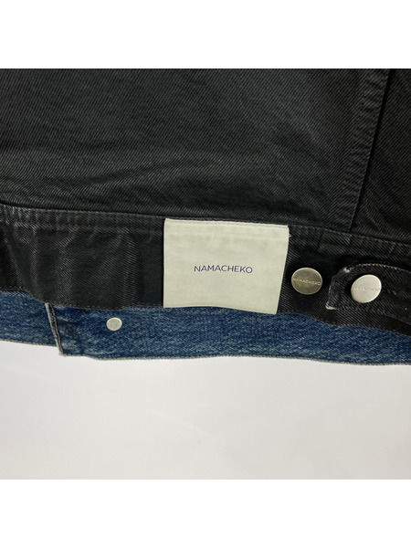 NAMACHEKO. 21SS WAX PAINT DENIM JACKET デニムジャケット S ブラック