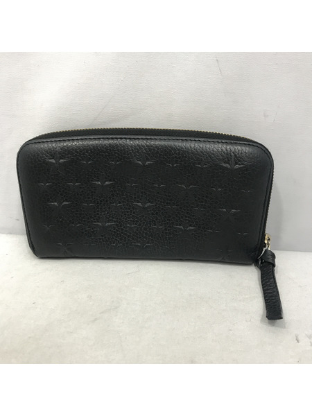 長財布 グレインレザー エンボス ラウンドジップ