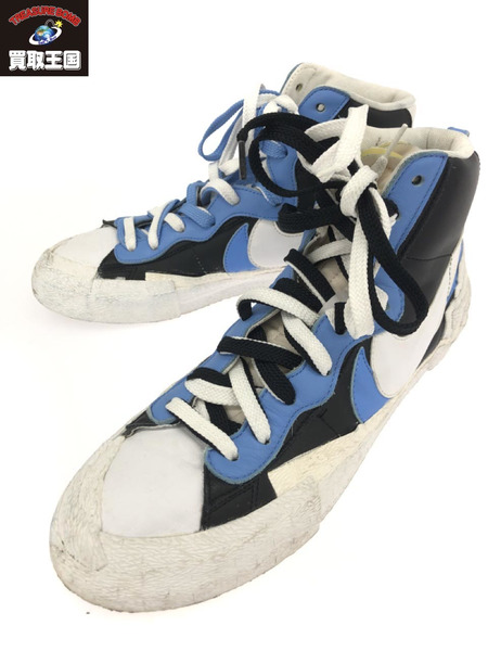 NIKE BLAZER MID SACAI ハイカットスニーカー 白青 28.5cm[値下]｜商品