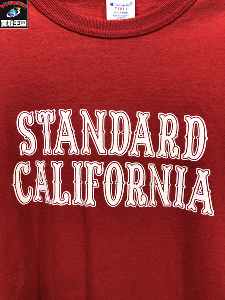 Champion×STANDARD CALIFORNIA/T1011/S/Sカットソー/XL/赤/チャンピオン×スタンダード カリフォルニア