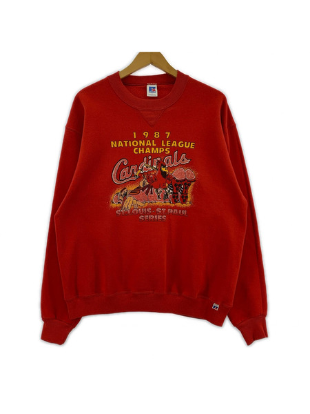 OLD・VINTAGE スウェット・トレーナー 80~90s RUSSELL ATHLETIC 赤 (L)