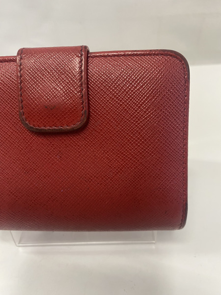 PRADA　コンパクトウォレット サフィアーノレザー レッド[値下]