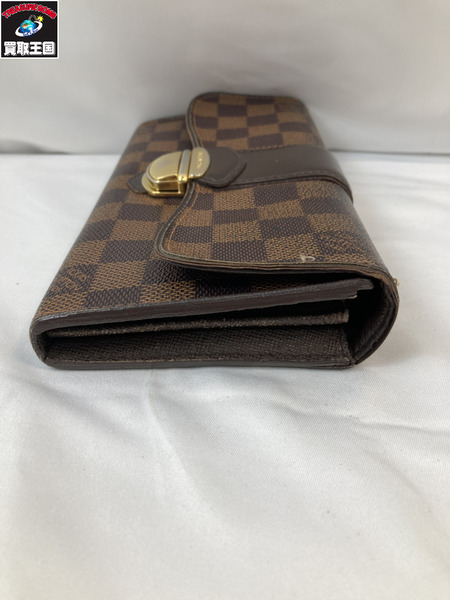 LOUIS VUITTON  LV ダミエ・エベヌ N61747 ポルトフォイユ・システィナ 長財布 サイフ