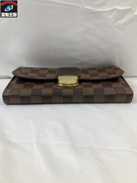 LOUIS VUITTON  LV ダミエ・エベヌ N61747 ポルトフォイユ・システィナ 長財布 サイフ