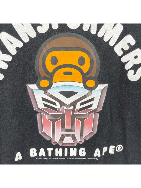 A BATHING APE 半袖Tシャツ・カットソー トランスフォーマー SSプリントTee 黒 (M)