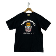 A BATHING APE 半袖Tシャツ・カットソー トランスフォーマー SSプリントTee 黒 (M)