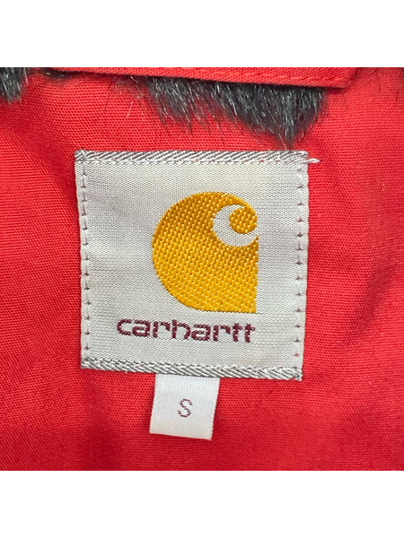 Carhartt WIP TRAPPER PARKA エルボーパッチ ファー 中綿ジャケット S 赤