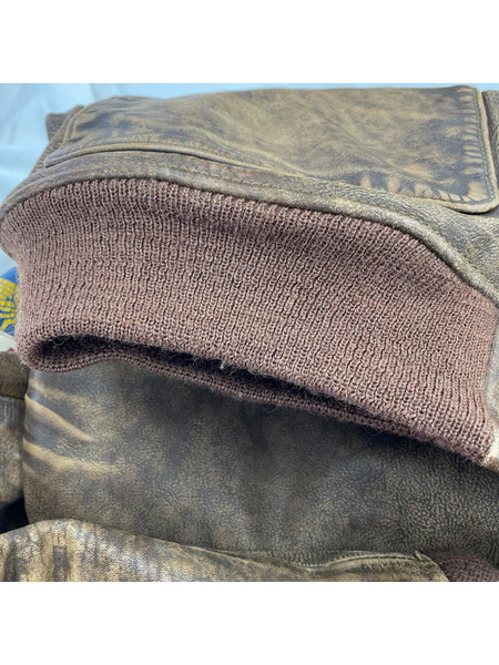 POLO RALPH LAUREN TYPE A-2 ヴィンテージ加工 レザージャケット サイズS ブラウン