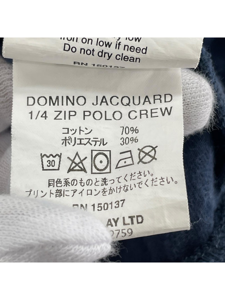PALACE Skateboards ポロシャツ Domino Jacquard 1/4 Zip Polo L NVY
