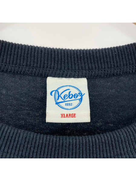 Keboz フロッキープリントロゴTee XL ネイビ