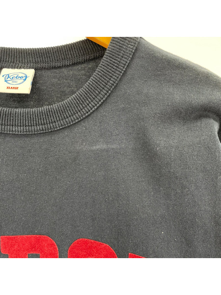 Keboz フロッキープリントロゴTee XL ネイビ
