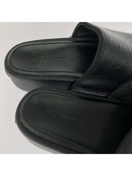 Y-3 サンダル SLIDE レザー サンダル 26.5cm 黒 GW8631