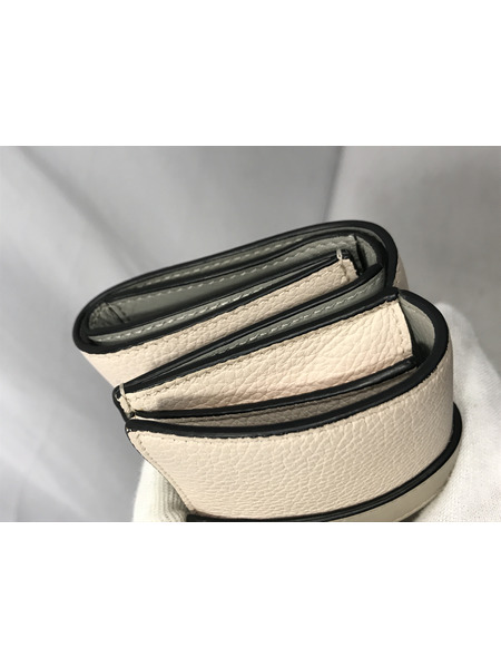 コンパクトウォレット トライフォールド 三つ折り財布 ベージュ