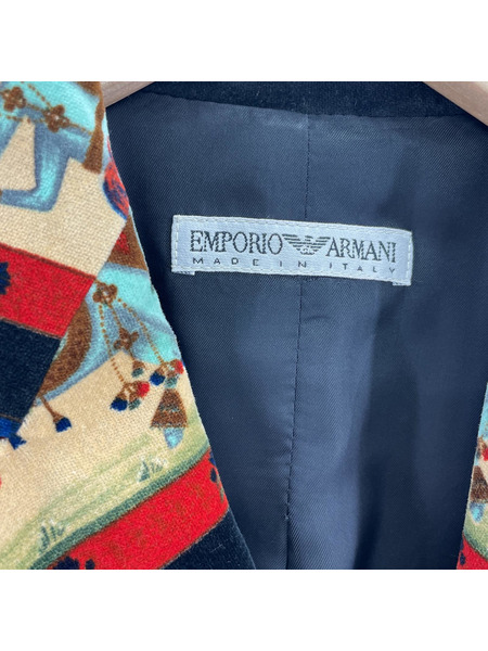 EMPORIO ARMANI Total Horse Pattern Four Button Jacket/ブラック