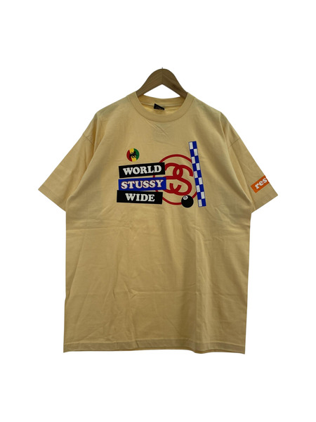 STUSSY　WORLD STUSSY WIDE Tシャツ　ベージュ　XL