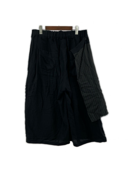 Yohji Yamamoto リネンラップパンツ 3 ブラック