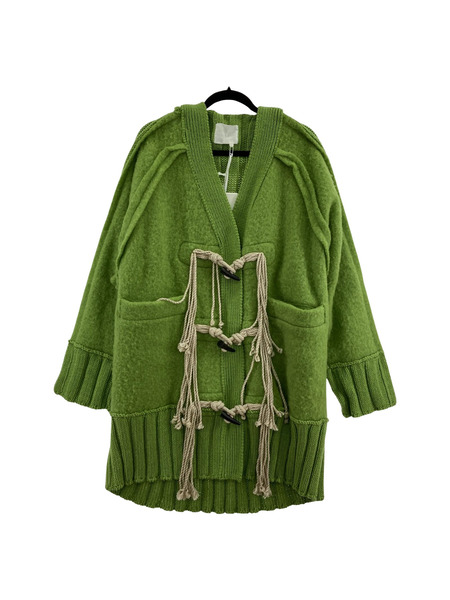 BASE MARK Cardigan Coat Green ニット コート M グリーン